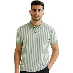 wild elephant Men's Cotton Rich Striped Polo Tshirts | Collar Tshirts | Half Sleeves - Regular Fit-picture-53