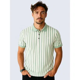 WILD ELEPHANT Striped Polo Collar T-shirt-picture-36
