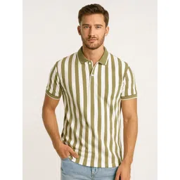 WILD ELEPHANT Striped Polo Collar T-shirt-picture-28