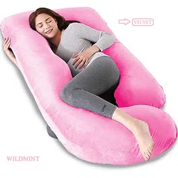 wild mint J Shape Polyester Fibre Solid Pregnancy Pillow Pack of 1-picture-24