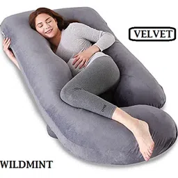 wild mint J Shape Polyester Fibre Solid Pregnancy Pillow Pack of 1-picture-11
