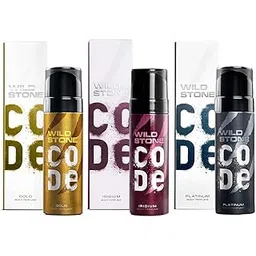 Wild Stone CODE Gold, Platinum and Iridium Body Perfume for Men, Pack of 3 (150ml each)|No Gas Deodorant|Long Lasting Body Spray-picture-32