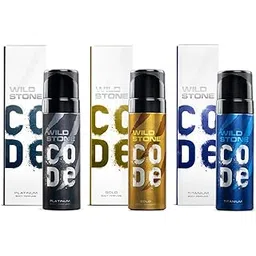 Wild Stone Code Gold, Platinum & Titanium Body Perfume Spray Combo For Men, 120ml Each (Pack Of 3)-picture-11