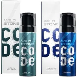 WILD STONE CODE Steel And Titanium Long Lasting No Gas Body Perfume For Men, Pack Of 2 (150Ml Each), Spray-picture-15