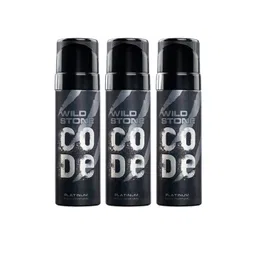 wild stone code Wild stone Men Set of 3 Code Platinum Long Lasting Body Deodorant - 150 ml each-picture-15