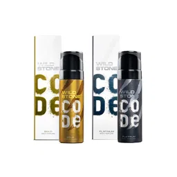 wild stone code Wild stone Men Set of Code Platinum & Gold Long Lasting Body Deodorant - 150 ml each-picture-17