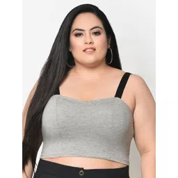 wild U Grey & Black Fitted Plus Size Crop Top-picture-42