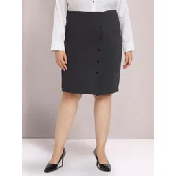 wild U Plus Size Extra Stretch Knee-Length Pencil Skirt-picture-28