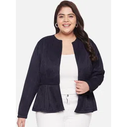 wild U Plus Size Shimmer Front Open Jacket-picture-20