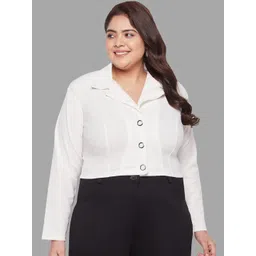wild U Plus Size Shirt Style Crop Top-picture-27