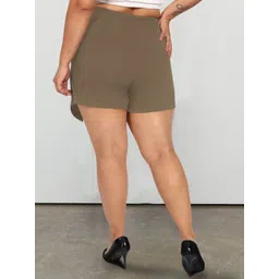 wild U Plus Size Straight Mini Skort With Side Slit image 2