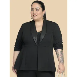wild U Plus Size Tailored-Fit Open Front Peplum Formal Blazer-picture-37