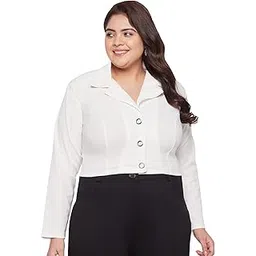 wild u Women Western Plus Size Stylish Trendy Latest Evening Crop Top (White, Size : 3XL-8XL)-picture-11