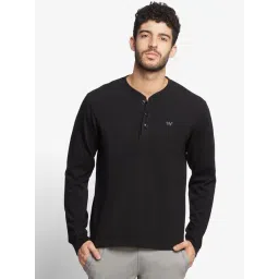 Wildcraft Black Melange Regular Fit Henley T-Shirt-picture-45