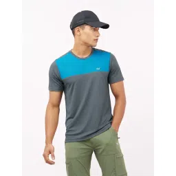 Wildcraft Graphite & Blue Regular Fit Colourblocked T-Shirt-picture-32