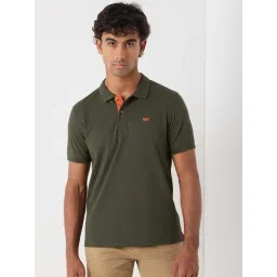 Wildcraft Green Cotton Regular Fit Solid Polo T-Shirt-picture-36