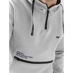 Wildcraft Light Grey Regular Fit Hooded Sweatshirt image 4