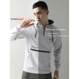 Wildcraft Light Grey Regular Fit Hooded Sweatshirt image 5
