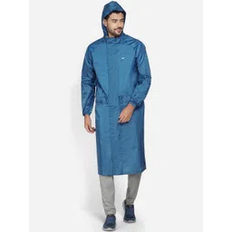 Wildcraft Men Teal Solid Hooded Waterproof Rain Jacket image 1