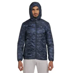 Wildcraft Navy & Olive Regular Fit Camouflage Reversible Jacket-picture-10