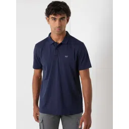 Wildcraft Navy Blue Polyester Regular Fit Solid Polo T-Shirt-picture-29