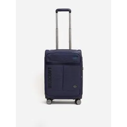 Wildcraft Navy Blue Textured Soft-Sided Small Trolley Suitcase-picture-12
