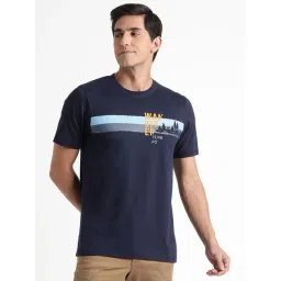 Wildcraft Navy Cotton Regular Fit Printed T-Shirt-picture-48
