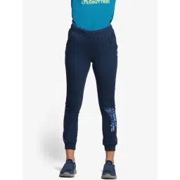 Wildcraft Navy Printed Mid Rise Joggers-picture-35