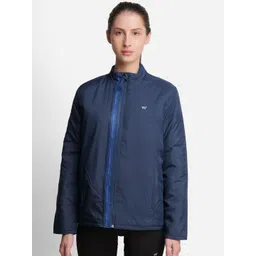 Wildcraft Women Navy Blue Lightweight Longline Outdoor Sporty Jacket-picture-33