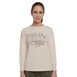 Wildcraft Women Off White Printed Cotton Sweatshirt-picture-32