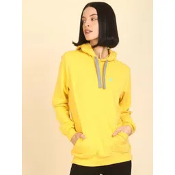 Wildcraft Women Yellow Cotton Hooded Pull Over Sweatshirt-picture-31
