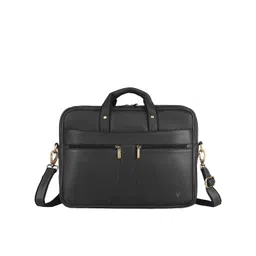 WildHorn Men Black Textured Genuine Leather 15 Inch Laptop Bag-picture-22