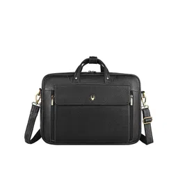 WildHorn Men Black Textured Genuine Leather Laptop Bag-picture-35