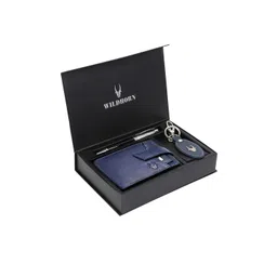 WildHorn Men Blue & Black RFID Protected Genuine Leather Accessory Gift Set-picture-37
