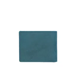 WildHorn Men Blue & Black Textured RFID Leather Two Fold Wallet image 3