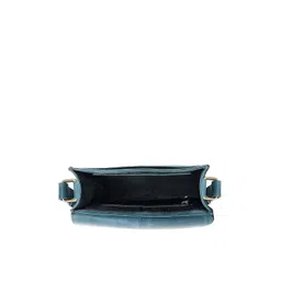 WildHorn Men Blue Solid Genuine Leather Messenger Sling Bag image 3