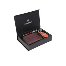 WildHorn Men Brown & Orange RFID Protected Genuine Leather Accessory Gift Set-picture-11