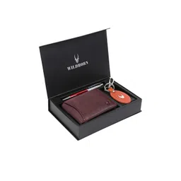 WildHorn Men Brown & Orange RFID Protected Genuine Leather Wallet & Pen Accessory Gift Set-picture-21