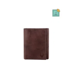WildHorn Men Brown Textured Genuine Leather RFID Three Fold Wallet-picture-18