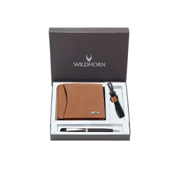 WildHorn Men Leather Wallet, Keychain & Pen Accessory Gift Set-picture-15