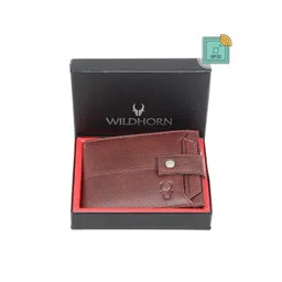 WildHorn Men Maroon Leather Two Fold Wallet with Removable Card Holder-picture-21