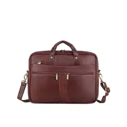 WildHorn Men Maroon Solid Genuine Leather Laptop Bag-picture-30