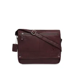 WildHorn Men Maroon Solid Genuine Leather Messenger Bag-picture-15
