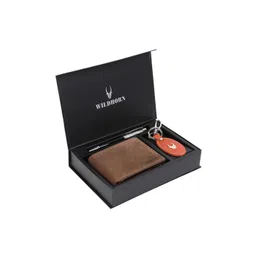 WildHorn Men Tan Brown & Red RFID Protected Genuine High Quality Leather Accessory Gift Set-picture-29