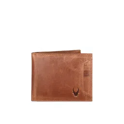 WildHorn Men Tan Brown Solid RFID Protected Genuine Leather Two Fold Wallet-picture-26