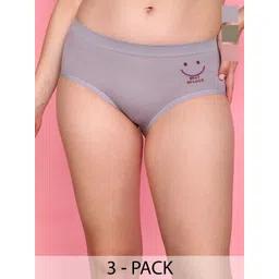 wincly fashion Pack Of 3 Mid Rise Anti Bacterial Hipster Briefs Best/Luck/MC/PO3/M-picture-21