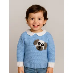 WINDROP SOLUTIONS Kids Graphic Self Design Round Neck Woollen Pullover Sweater image 1