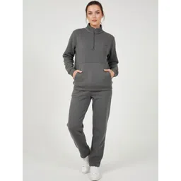Wineberry Fleece Mock Collar Mid-Rise Tracksuits-picture-25