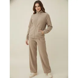 Wineberry Women Cotton Mock Collar Long Sleeves Tracksuits-picture-14