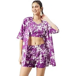 winered Woman Purple 3pcs coord set with Shorts-picture-47